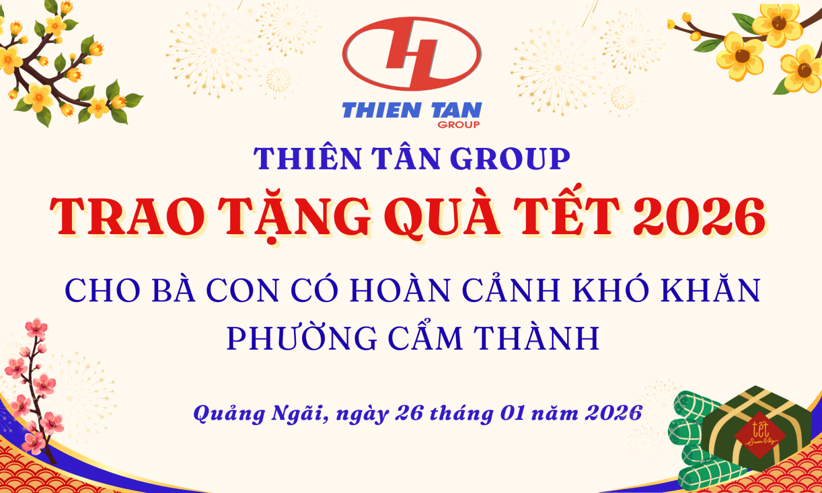 Thiên Tân Group trao quà tết cho bà con có hoàn cảnh khó khăn phường Cẩm Thành