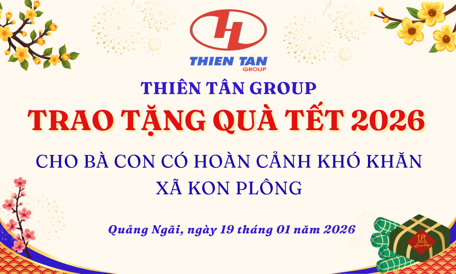 Thiên Tân Group trao quà tết cho bà con có hoàn cảnh khó khăn xã Kon Plông
